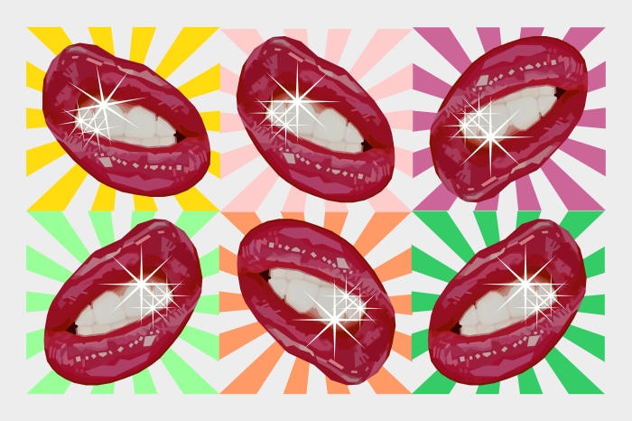 Pop Art Lips with Sparkles