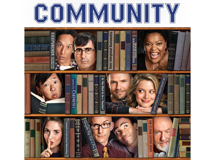 Community Cast on Bookshelves