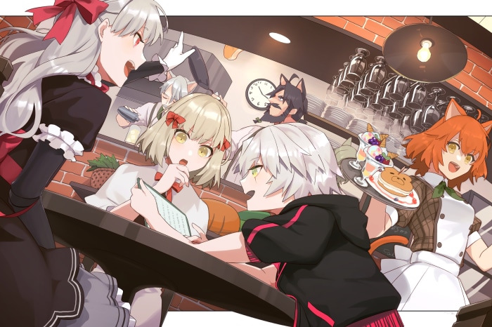 Fate/Grand Order characters in a cafe