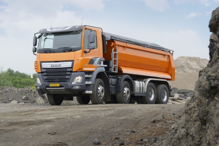 Orange DAF Tipper Truck