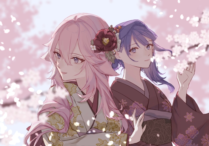 Yae Miko and Raiden Shogun from Genshin Impact