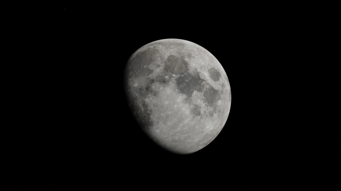 The Moon in outer space