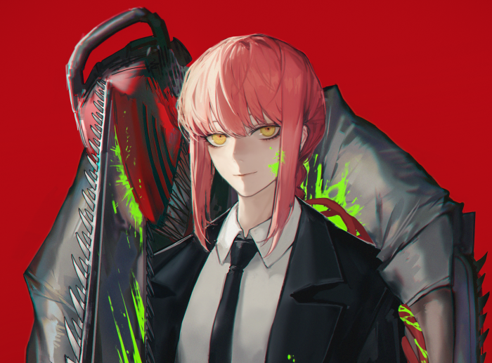 Makima from Chainsaw Man with a chainsaw