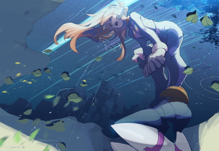 Ciel from Mega Man Zero in water