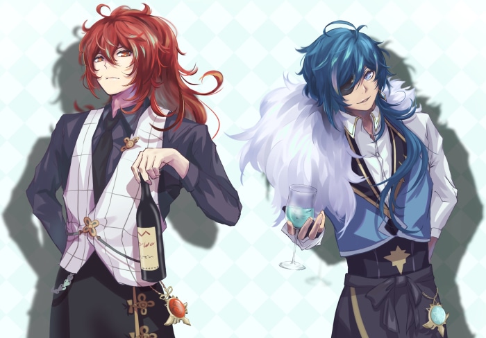 Diluc and Kaeya from Genshin Impact