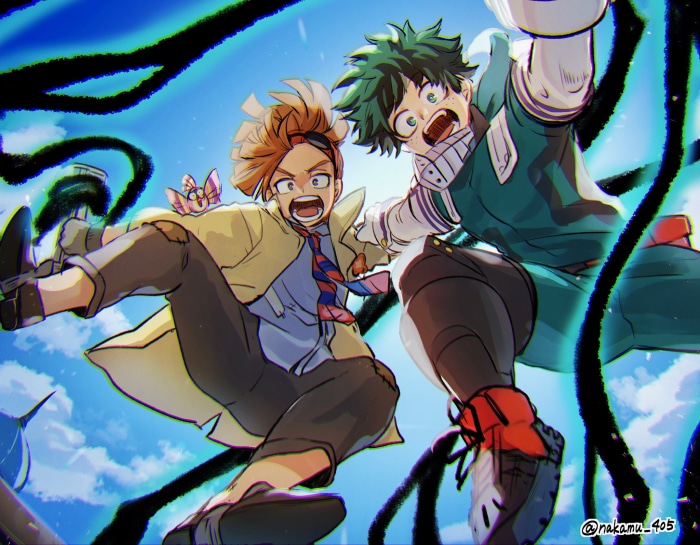 Izuku Midoriya and Monoma from My Hero Academia