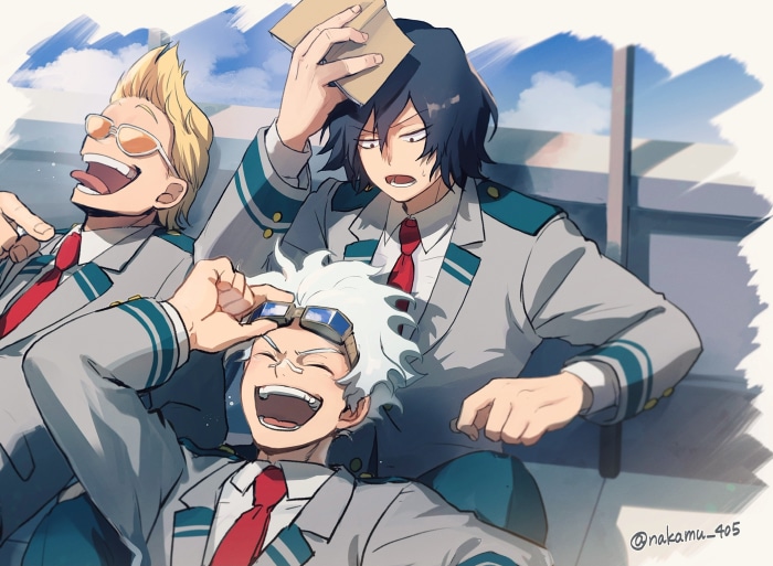 Oboro Shirakumo, Hizashi Yamada, and Shota Aizawa from My Hero Academia