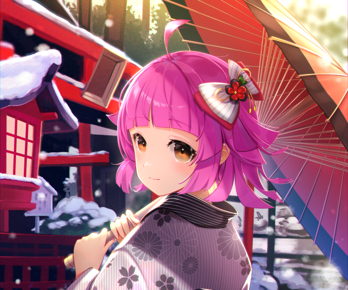 Rina Tennoji from Love Live! Nijigasaki High School Idol Club holding an umbrella