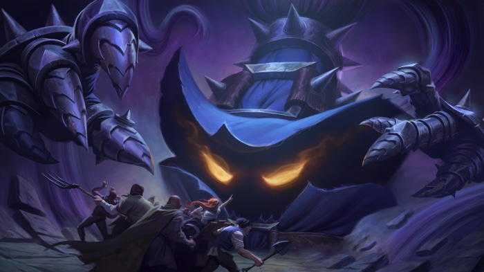 Veigar from League of Legends with villagers