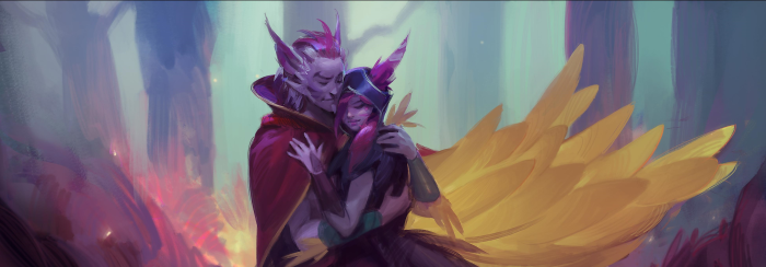 Xayah and Rakan from League of Legends