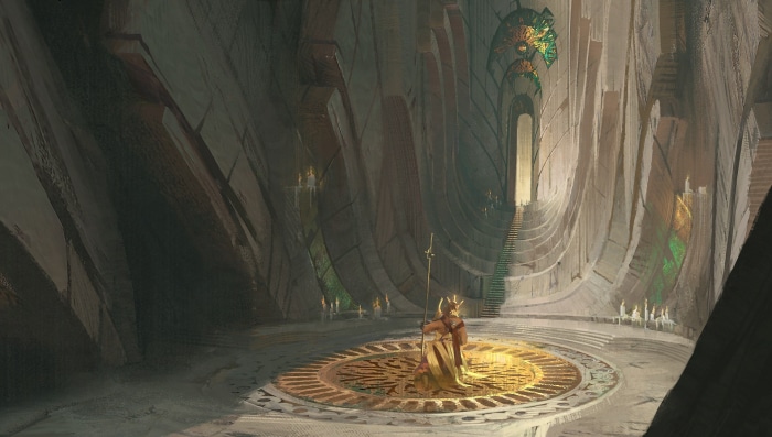 League of Legends character in a grand hall