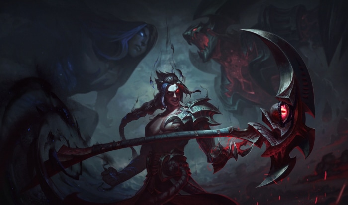 Kayn from League of Legends with shadowy figures