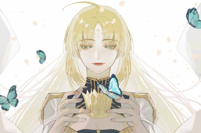Artoria Caster from Fate/Grand Order with butterflies