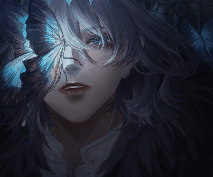 Oberon from Fate/Grand Order with Butterflies