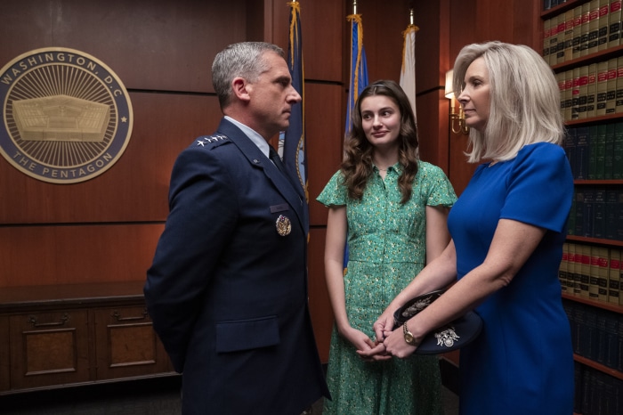 Mark R. Naird, Erin Naird, and Maggie Naird from Space Force