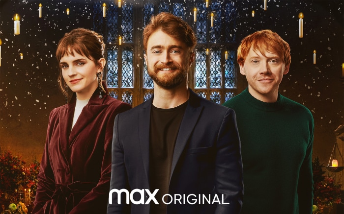 Daniel Radcliffe, Rupert Grint, and Emma Watson from Harry Potter 20th Anniversary: Return To Hogwarts