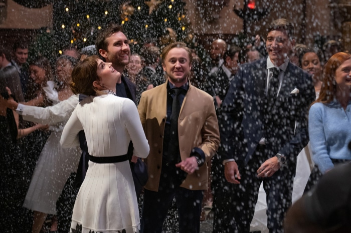 Matthew Lewis, Tom Felton, and Emma Watson in Harry Potter 20th Anniversary
