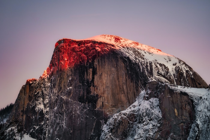 Half Dome mountain in Yosemite National Park at sunset