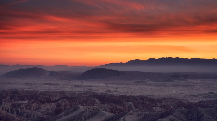 Borrego Badlands at sunset in Anza-Borrego Desert State Park