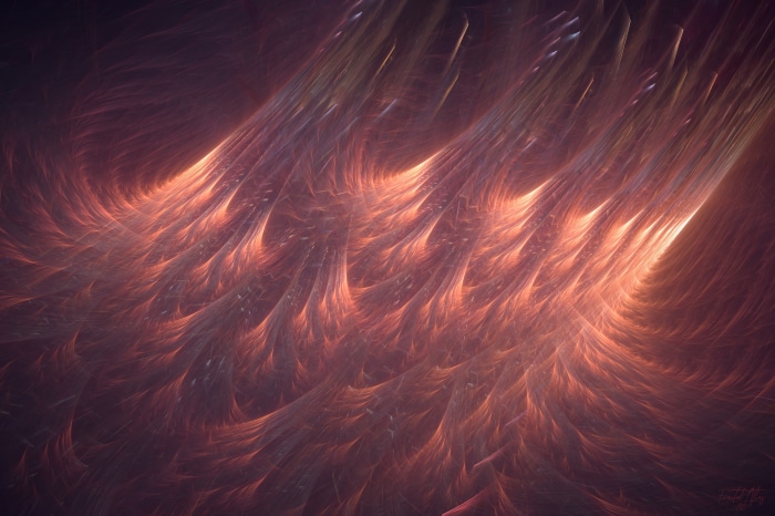 Abstract Fractal Shapes with Fiery Tones 4K