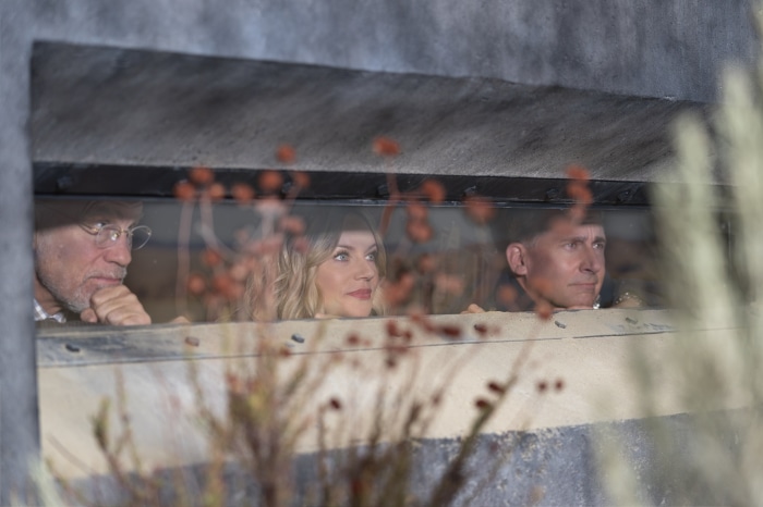 Steve Carell, John Malkovich, and Jessica St. Clair in Space Force