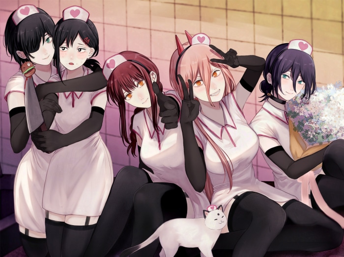 Chainsaw Man Female Characters in Nurse Outfits