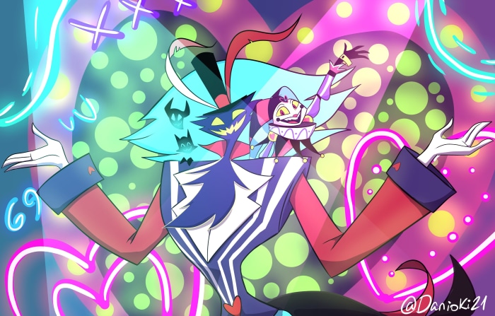 Fizzarolli and Asmodeus from Helluva Boss