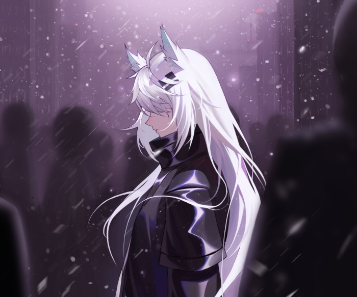 Lappland from Arknights in the snow