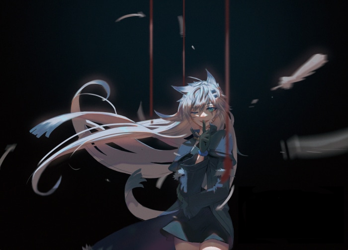 Lappland from Arknights with flowing hair