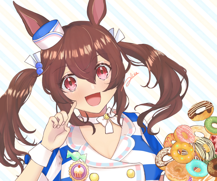 Hishi Akebono from Uma Musume: Pretty Derby with donuts