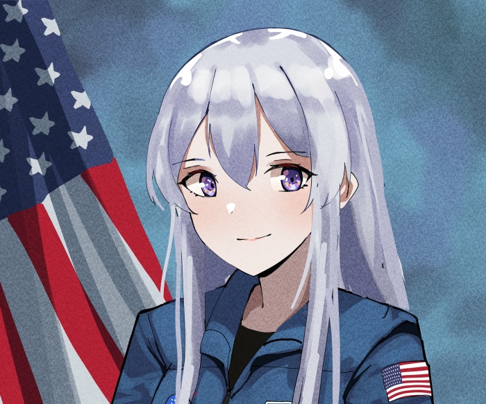 Enterprise from Azur Lane with American Flag