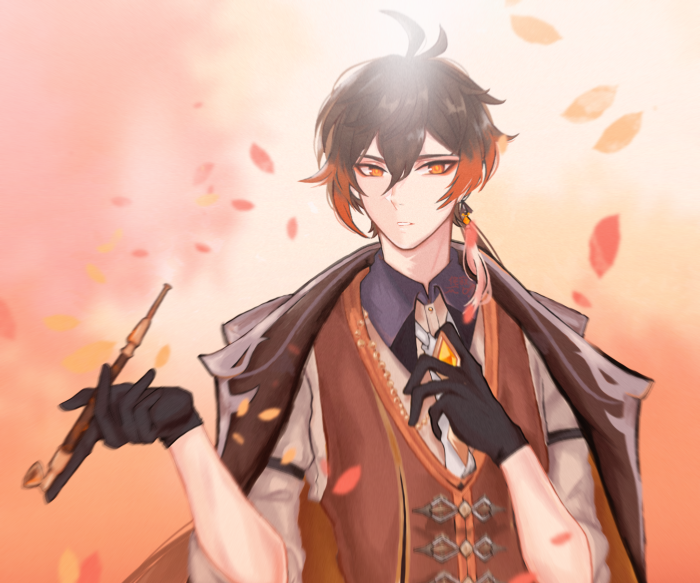Zhongli from Genshin Impact holding a pipe