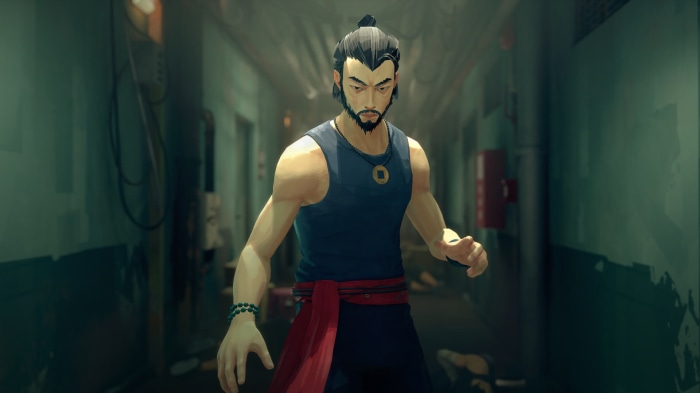 Sifu character in a hallway