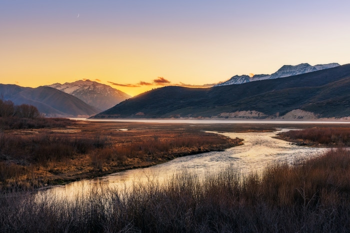 Sunrise over Wasatch Mountains, Utah, USA