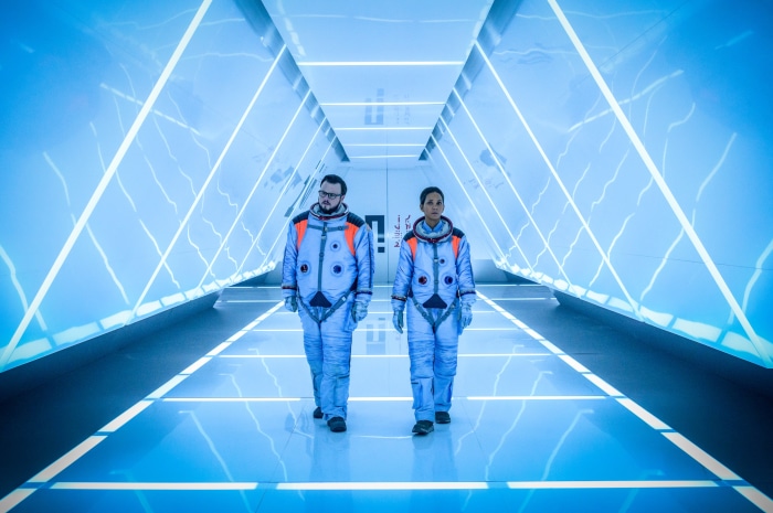 John Bradley and Halle Berry in Moonfall