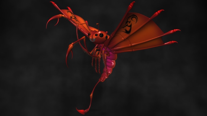 Fantasy creature with wings and claws