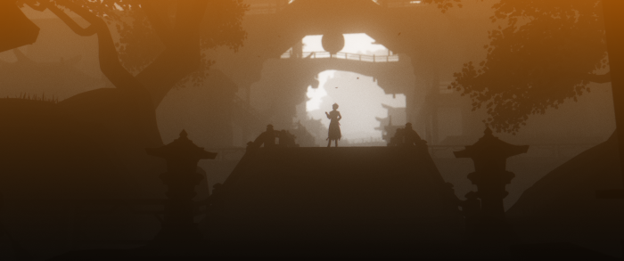 Zhongli from Genshin Impact in a misty landscape