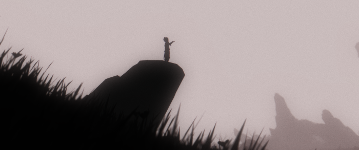 Jean from Genshin Impact on a cliff