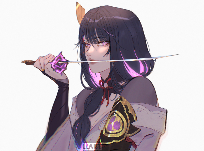Raiden Shogun from Genshin Impact with sword