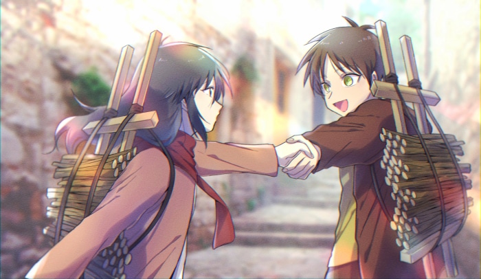 Eren Yeager and Mikasa Ackerman from Attack On Titan