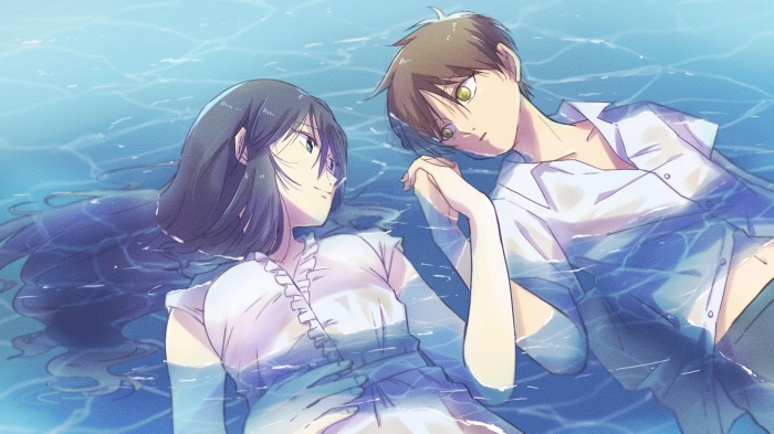 Eren Yeager and Mikasa Ackerman from Attack on Titan in water