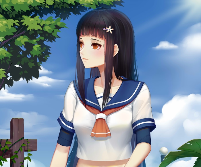 Girl in School Uniform 4K