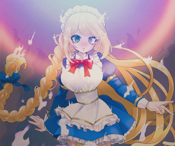 Amy from Guardian Tales with braided hair