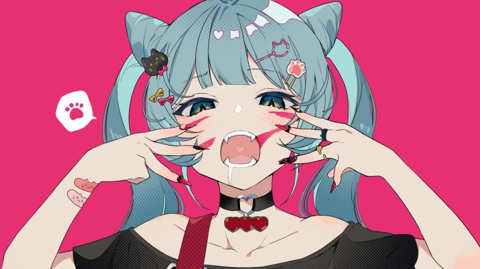 Hatsune Miku with cat ears and accessories