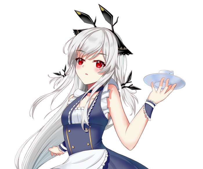 Weedy from Arknights holding a teacup