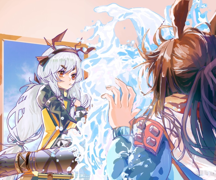 Weedy and Amiya from Arknights
