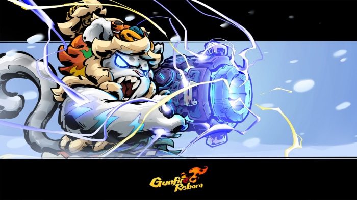Cat character with gun in Gunfire Reborn