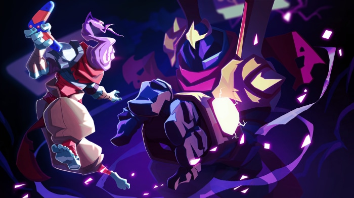 Dead Cells characters fighting in a dark, magical environment