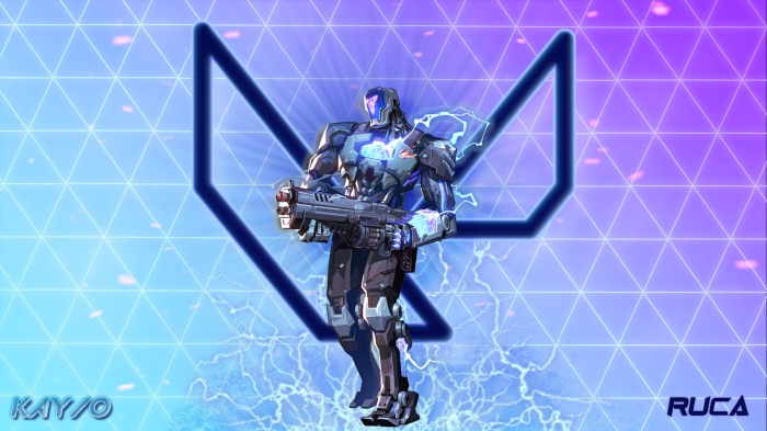 KAY/O from Valorant with lightning effects