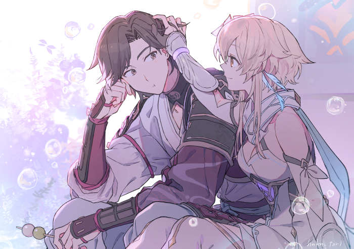 Lumine and Teppei from Genshin Impact 4K